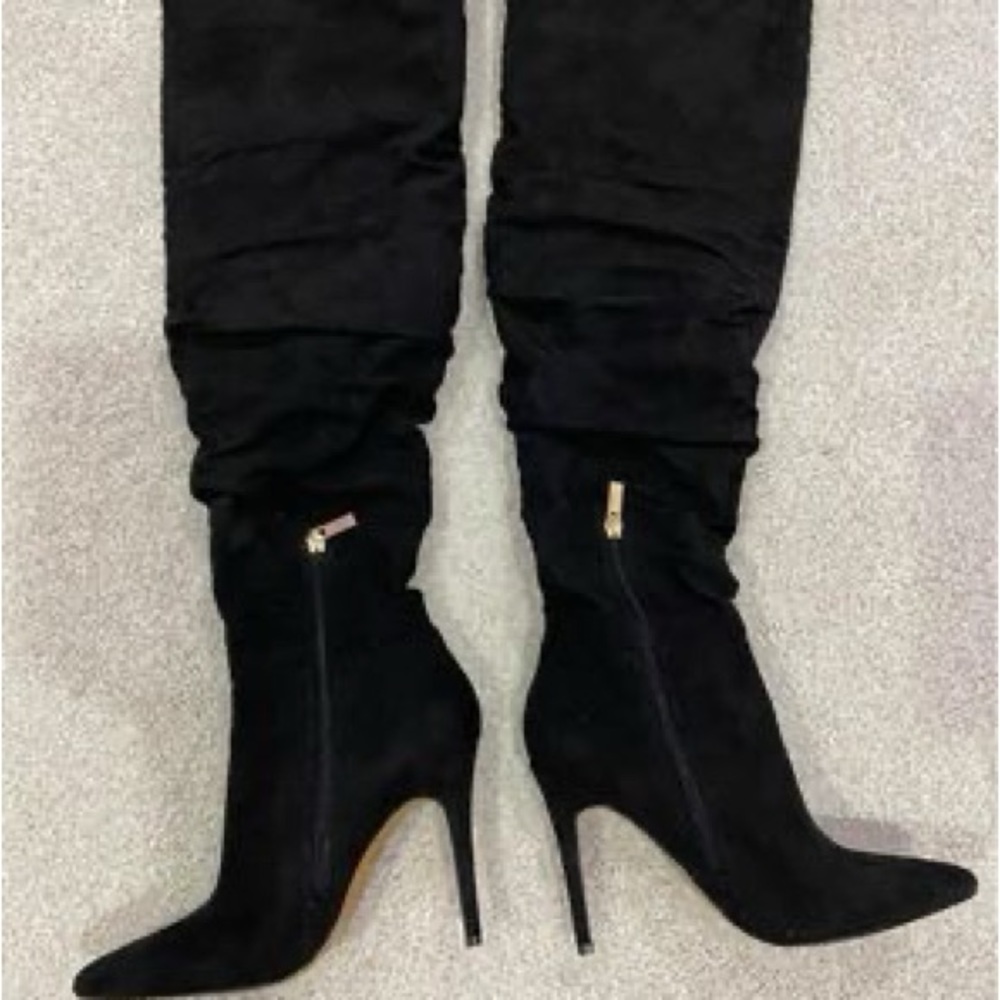 Slay over the knee black boots